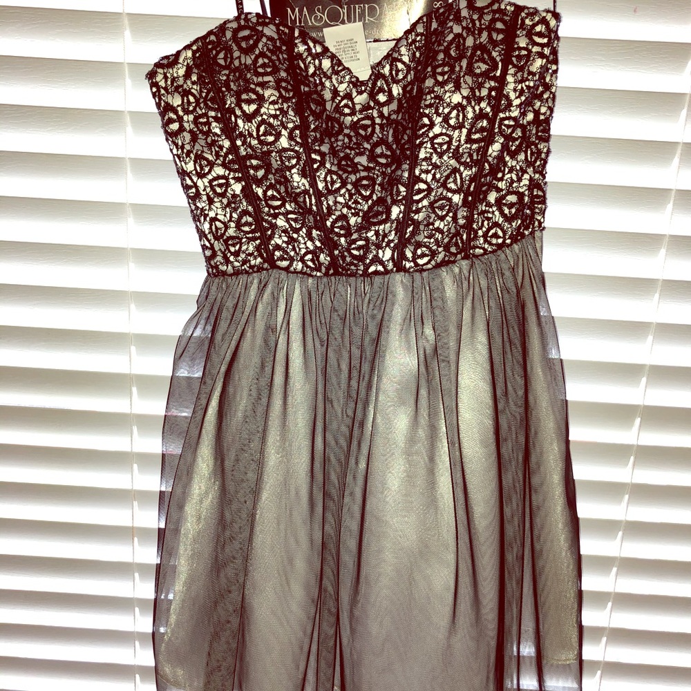 Black and white tulle dress
